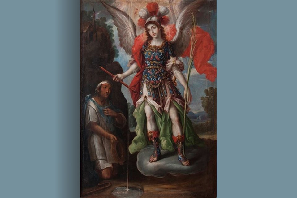 St. Michael verschijnt in 1631 in Tlaxcala, Mexico